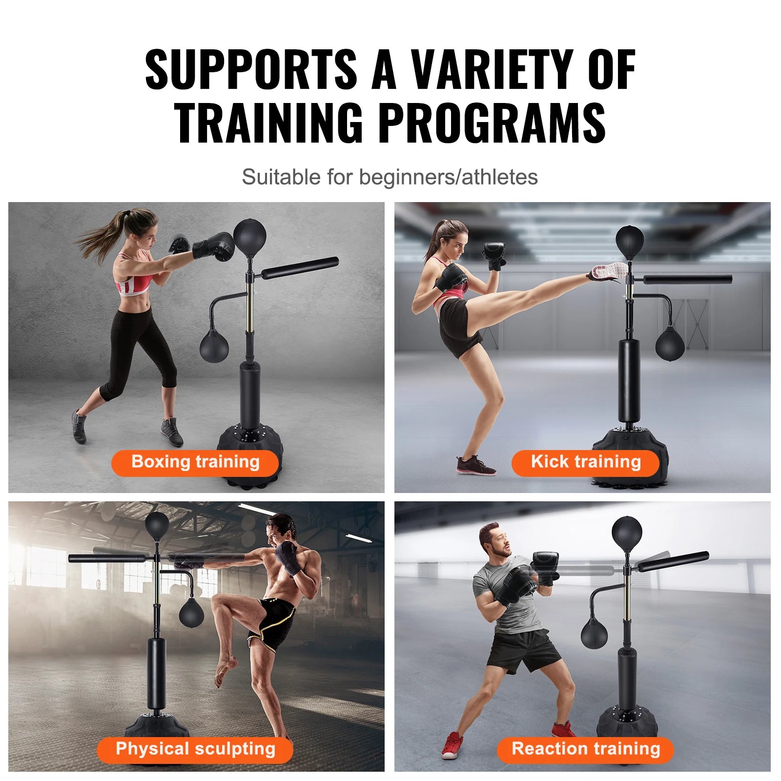 Succebuy Boxing Speed Trainer Punching Bag with Stand Reflex Boxing Bag for Teen&Adults Height Adjustable Free Standing Bag Set