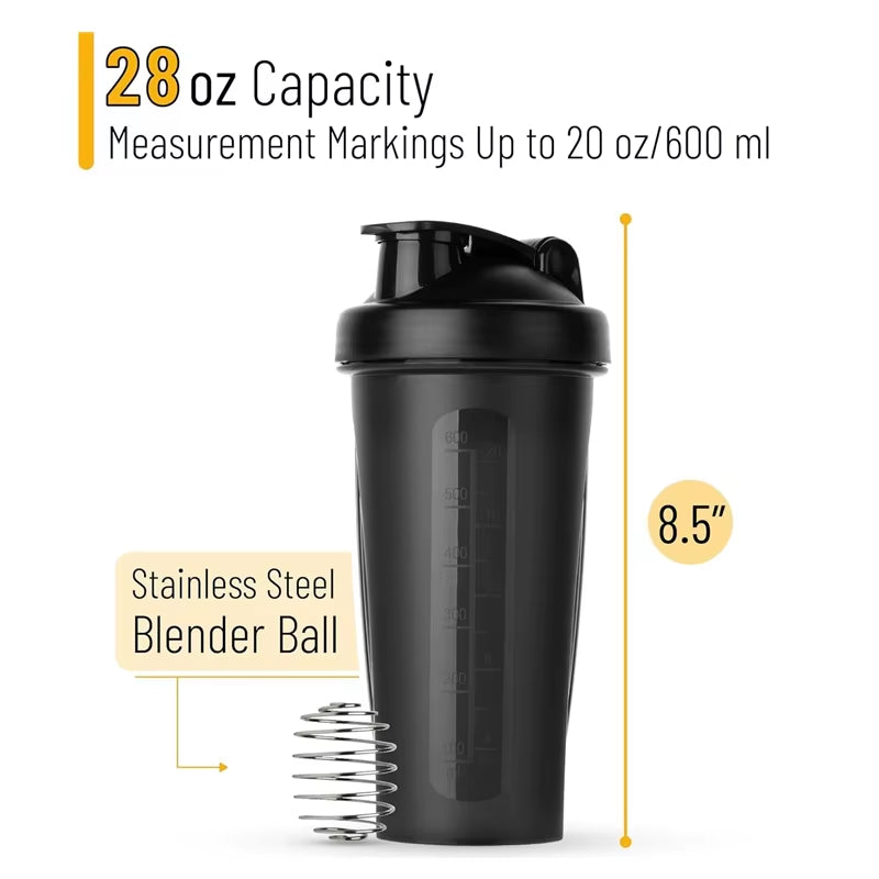 1Pc 600Ml Shaker Bottle 20Oz Protein Shaker Plastic Bottle Portable Fitness Bottle for Fitness Enthusiasts Athletes