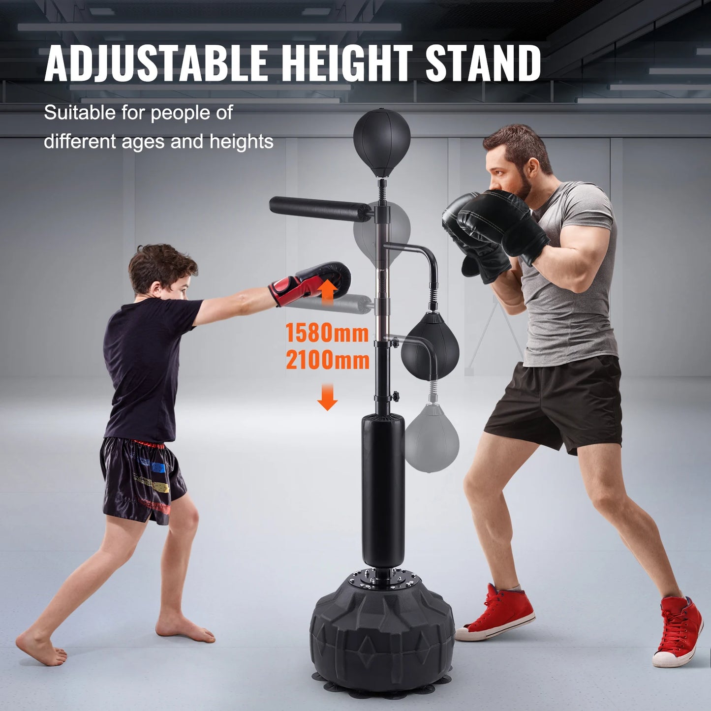 Succebuy Boxing Speed Trainer Punching Bag with Stand Reflex Boxing Bag for Teen&Adults Height Adjustable Free Standing Bag Set
